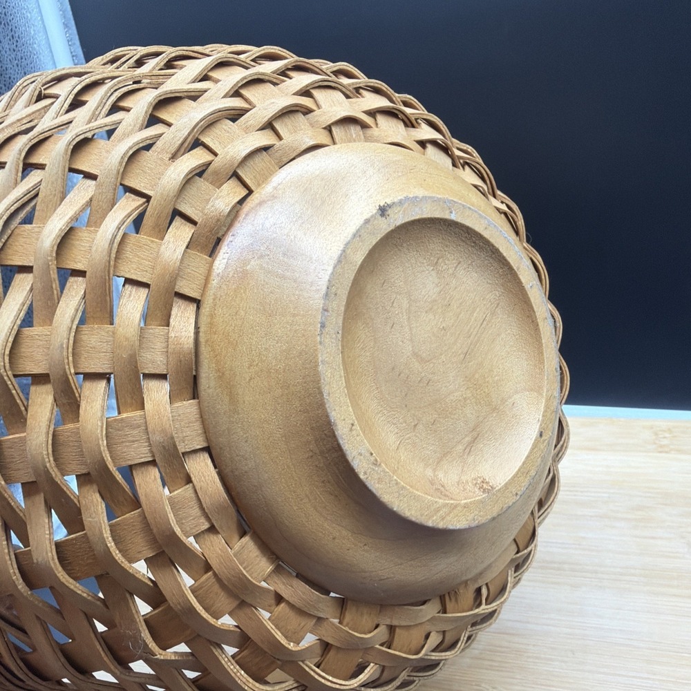 Longaberger 2002 Bowl Basket 9"Basket, 8" Hard Bowl - Picture 7 of 11